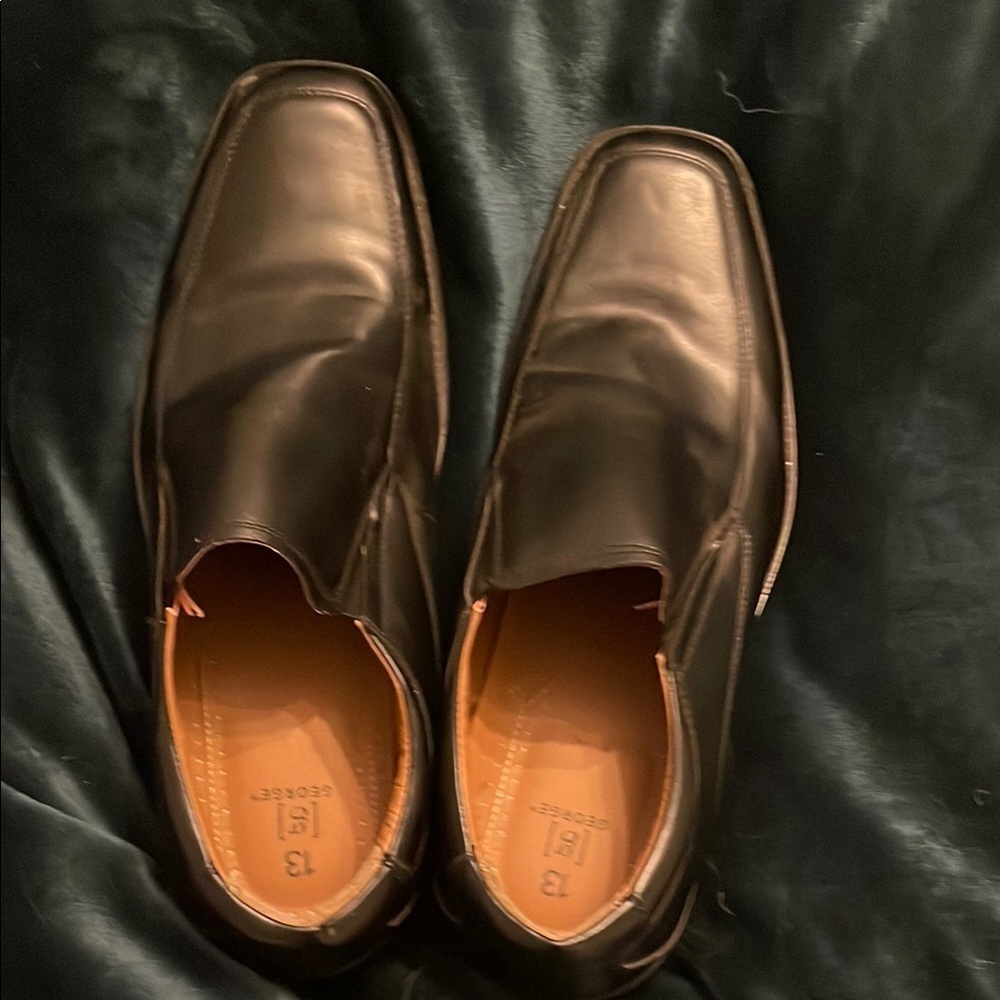 Men's Black Leather Slip-On Shoes